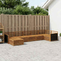 Conjunto de sofás de exterior 7 pcs Natural