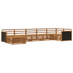 Conjunto de sofás de exterior 7 pcs Natural