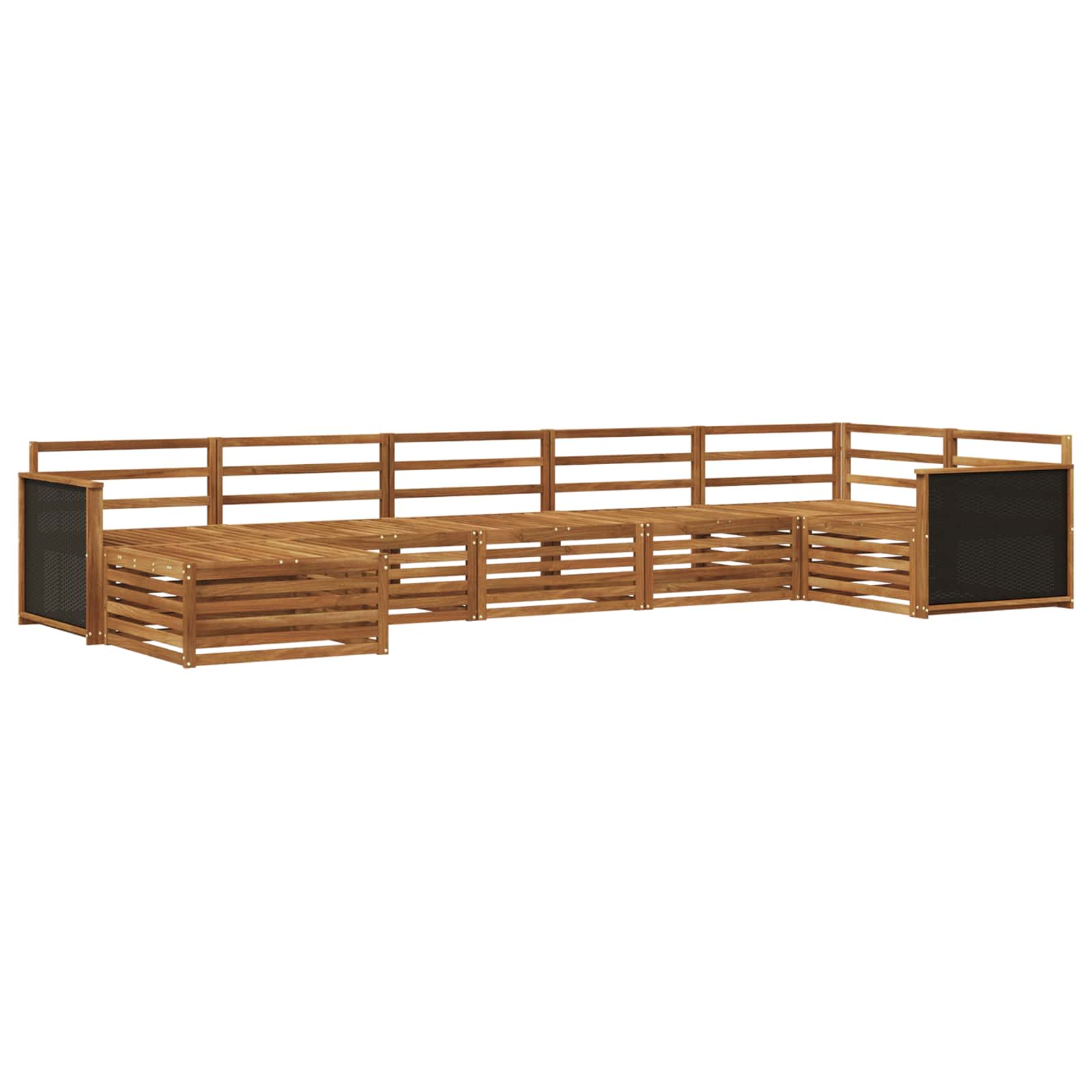 Conjunto de sofás de exterior 7 pcs Natural