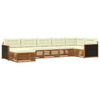 Conjunto de sofás de exterior con cojín 7 pcs Natural y Crema
