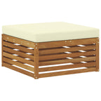 Conjunto de sofás de exterior con cojín 7 pcs Natural y Crema