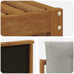 Conjunto de sofás de exterior 7 pcs Natural y Gris Claro