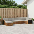 Conjunto de sofás de exterior 7 pcs Natural y Gris Claro