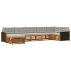 Conjunto de sofás de exterior 7 pcs Natural y Gris Claro
