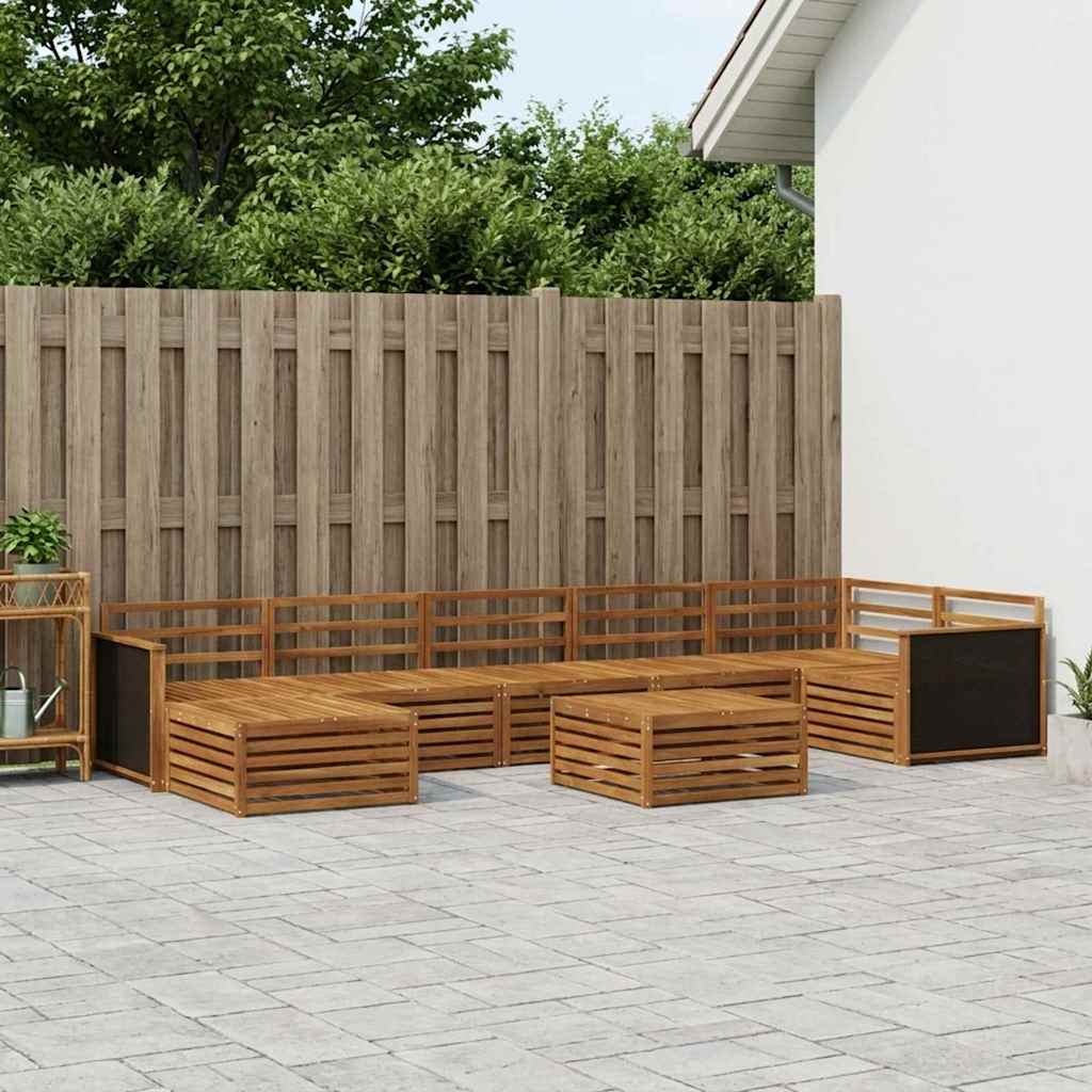 Conjunto de sofás de exterior 8 pcs Blanco y Antracita