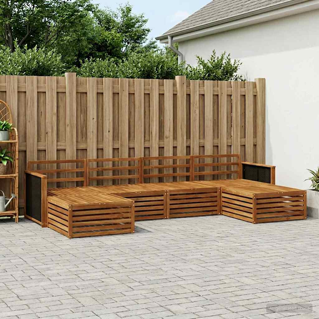 Conjunto de sofás de exterior 6 pcs Blanco 325 x 162,5 x 73 cm