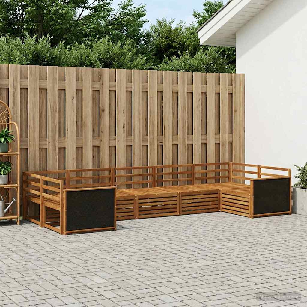 Conjunto de sofás de exterior 7 pcs Blanco y Antracita