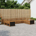 Conjunto de sofás de exterior 5 pcs Blanco 249 x 122,5 x 73 cm