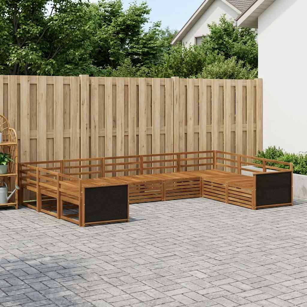 Conjunto de sofás de exterior 5 pcs Blanco 249 x 122,5 x 73 cm