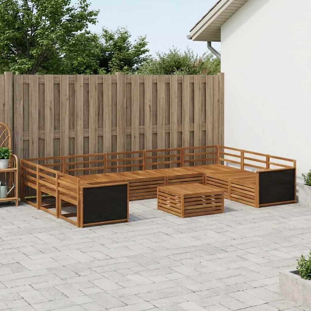 Conjunto de sofás de exterior 10 pcs Blanco y Antracita
