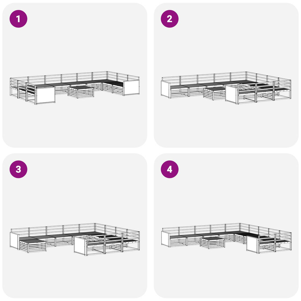 Juegos de sofás 11 pcs Madera de Acacia Sólida