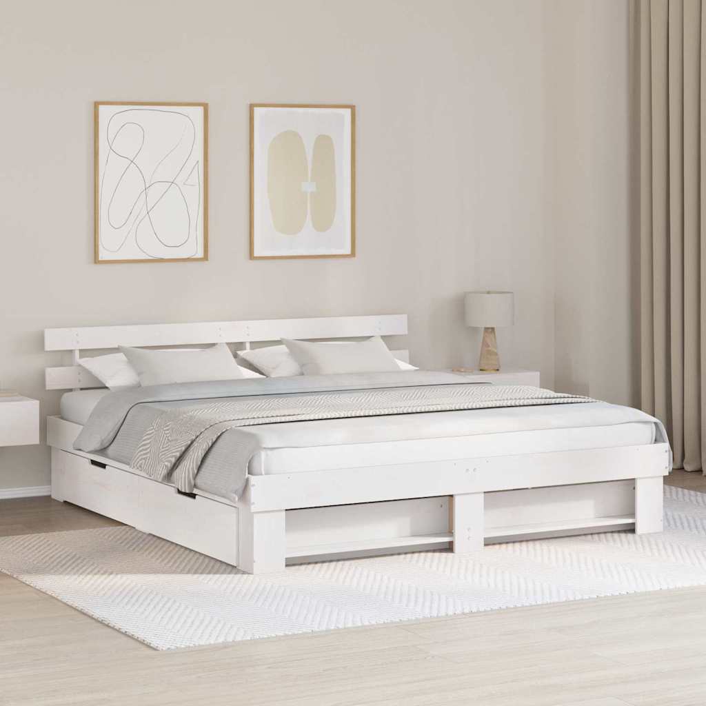 Estrutura de cama com cabeceira castanho encerado 100 x 200 cm