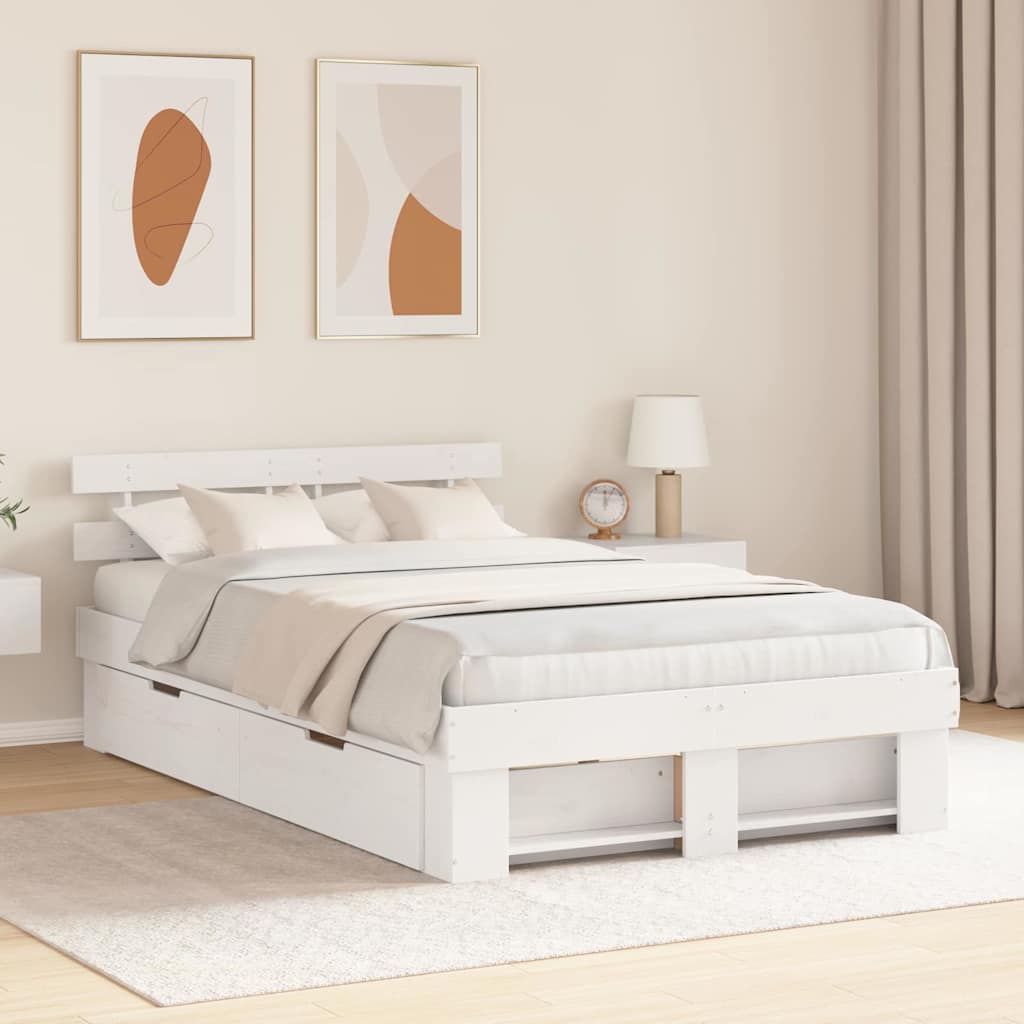 Estrutura de cama com cabeceira castanho encerado 100 x 200 cm