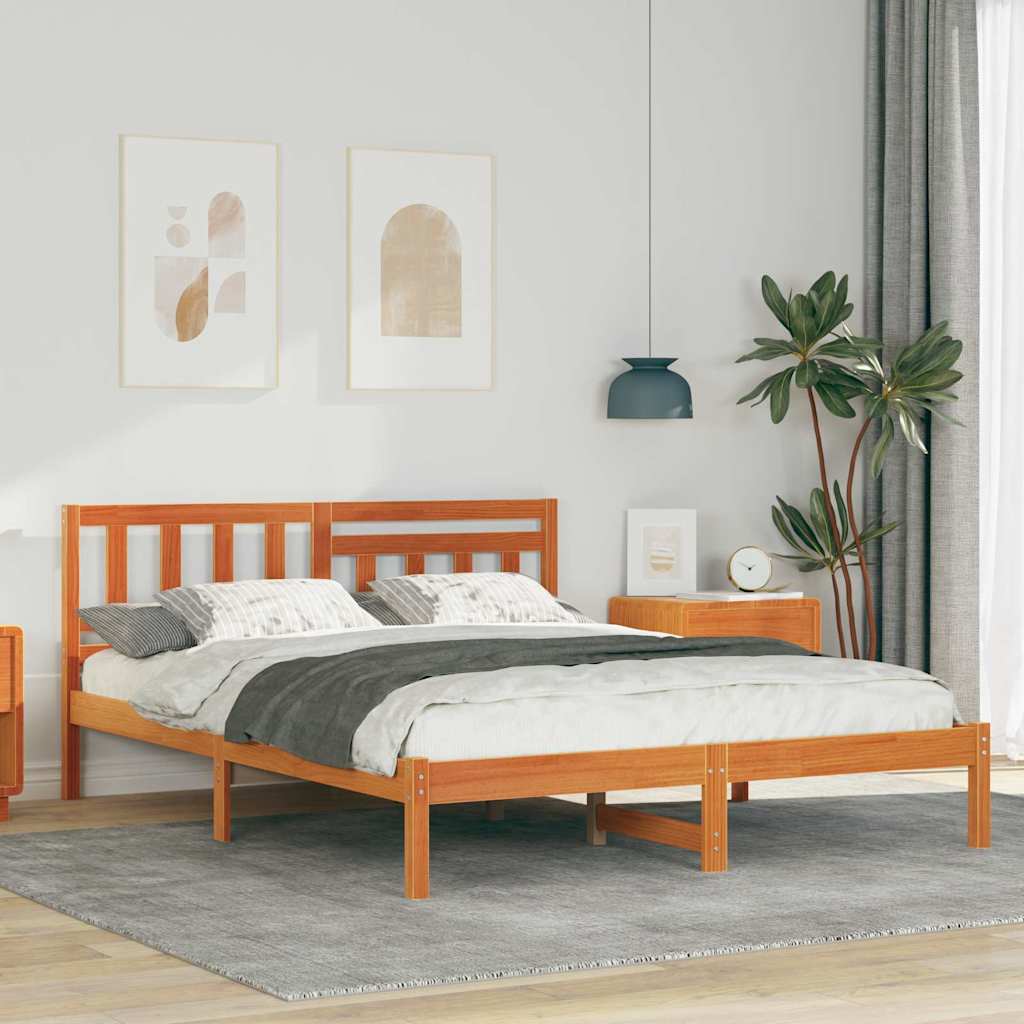 Estrutura de cama 120 x 190 cm Madeira de pinho maciça