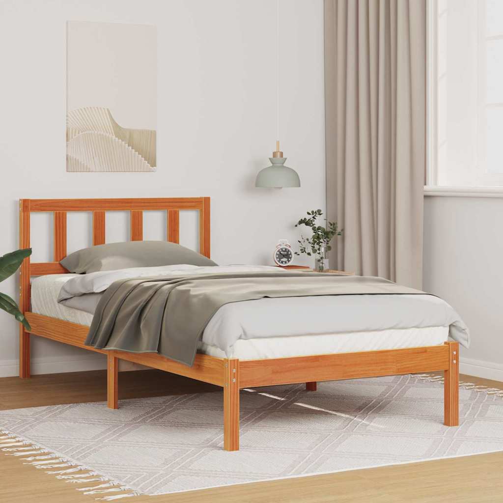 Estrutura de cama 120 x 190 cm Madeira de pinho maciça