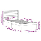 Estructura de cama 100 x 200 cm Madera de pino macizo