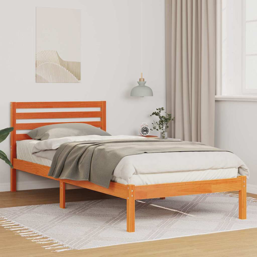 Estrutura de cama 100 x 200 cm Madeira de pinho maciço