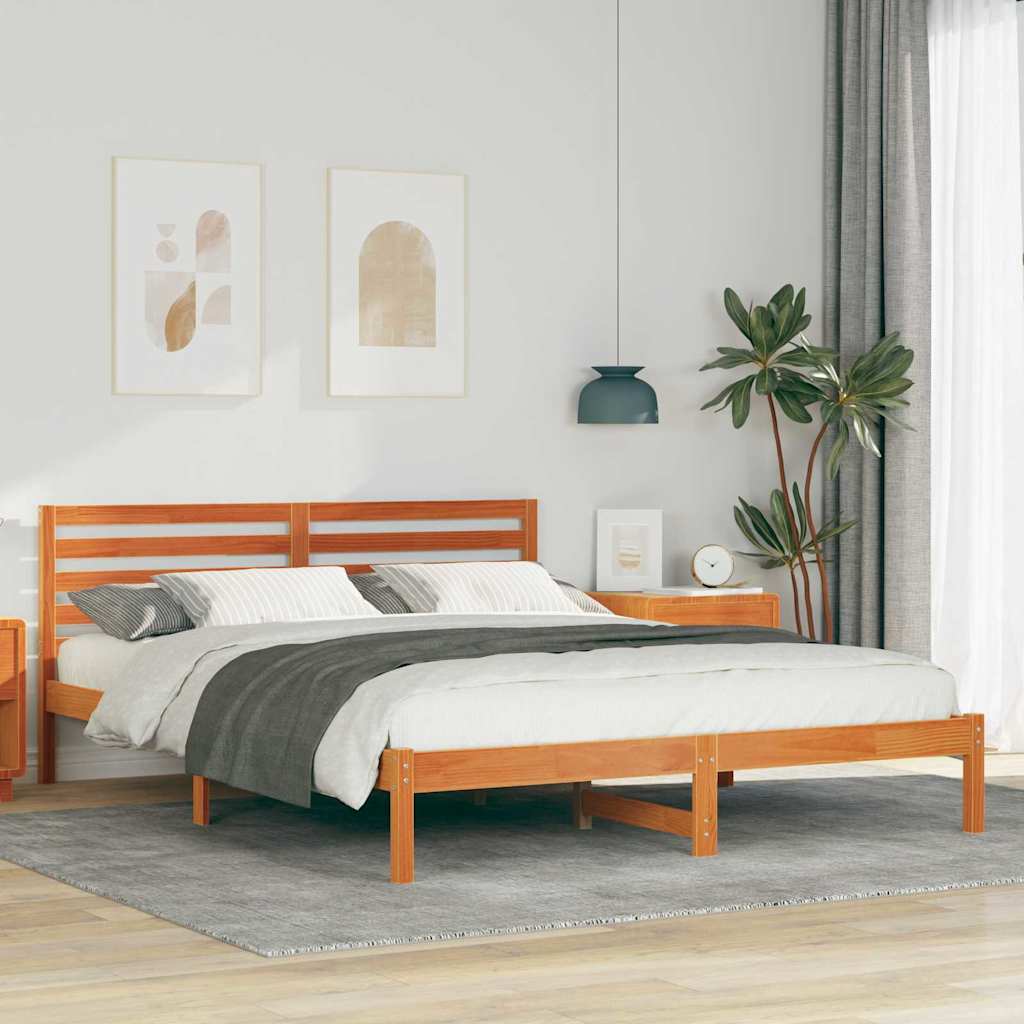 Estrutura de cama 100 x 200 cm Madeira de pinho maciço