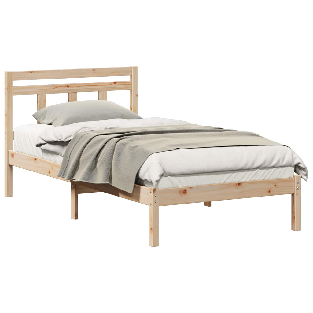 Estructura de cama Marrón 90 x 200 cm Madera de pino macizo
