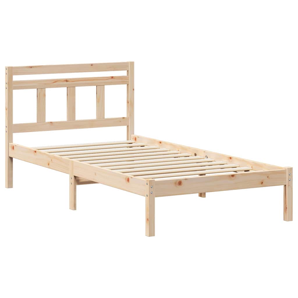 Estructura de cama Marrón 90 x 200 cm Madera de pino macizo