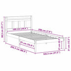 Estructura de cama 100 x 200 cm Madera de pino macizo