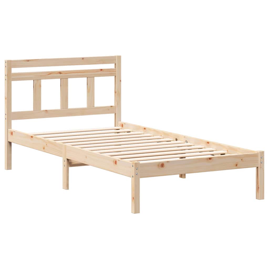 Estructura de cama Marrón 90 x 190 cm Madera de pino macizo