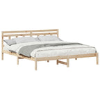 Estructura de cama Marrón 200 x 200 cm Madera de pino macizo