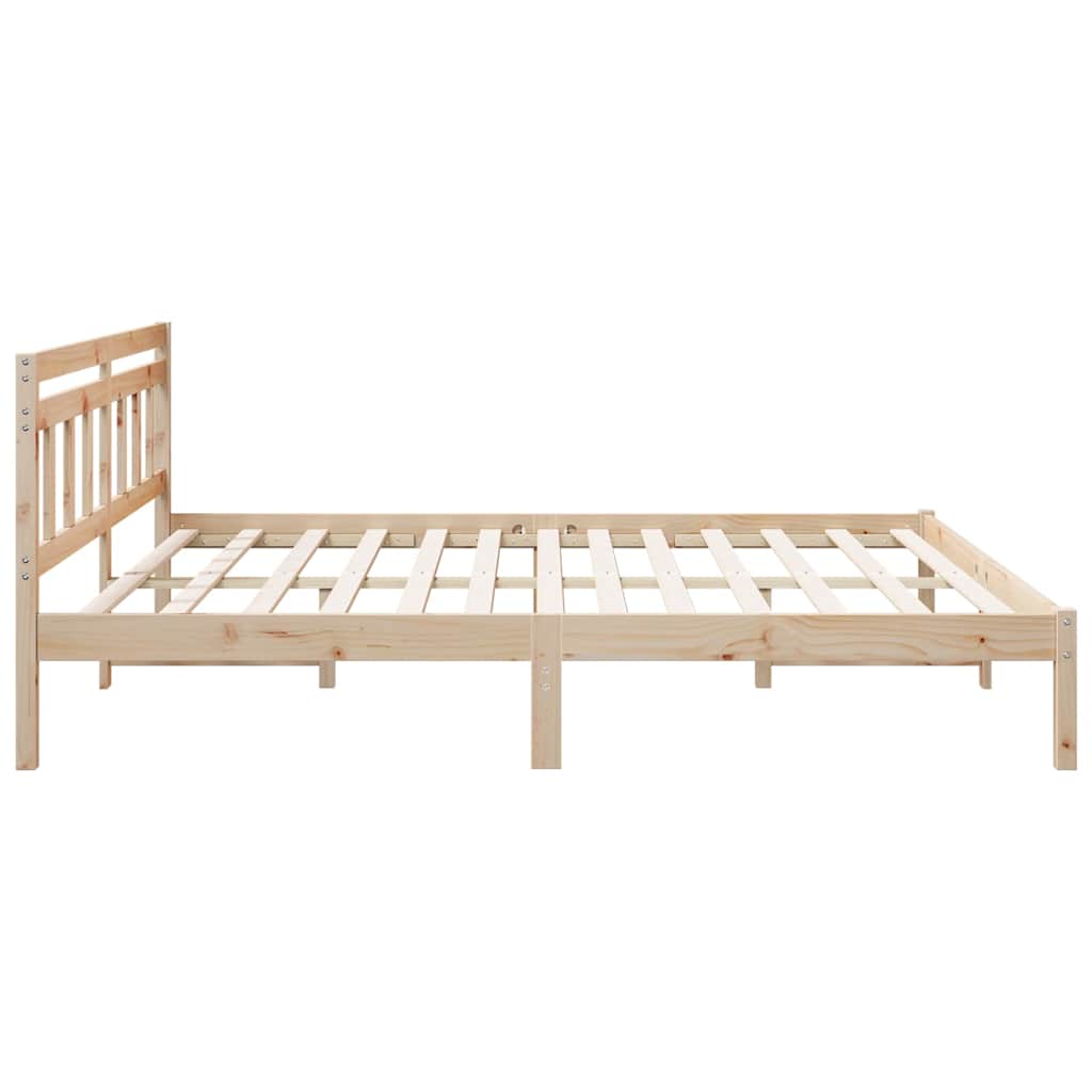 Estructura de cama Marrón 200 x 200 cm Madera de pino macizo