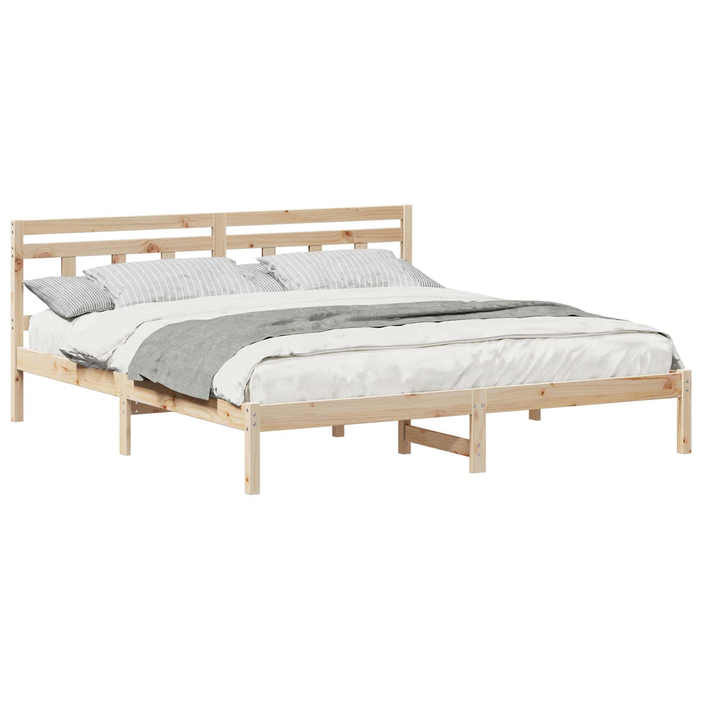 Estructura de cama Marrón 180 x 200 cm Madera de pino macizo