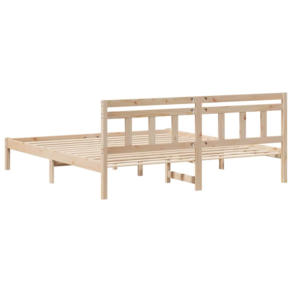Estructura de cama Marrón 180 x 200 cm Madera de pino macizo