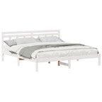 Estructura de cama con cabecera Blanco Madera maciza de pino