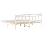 Estructura de cama con cabecera Blanco Madera maciza de pino