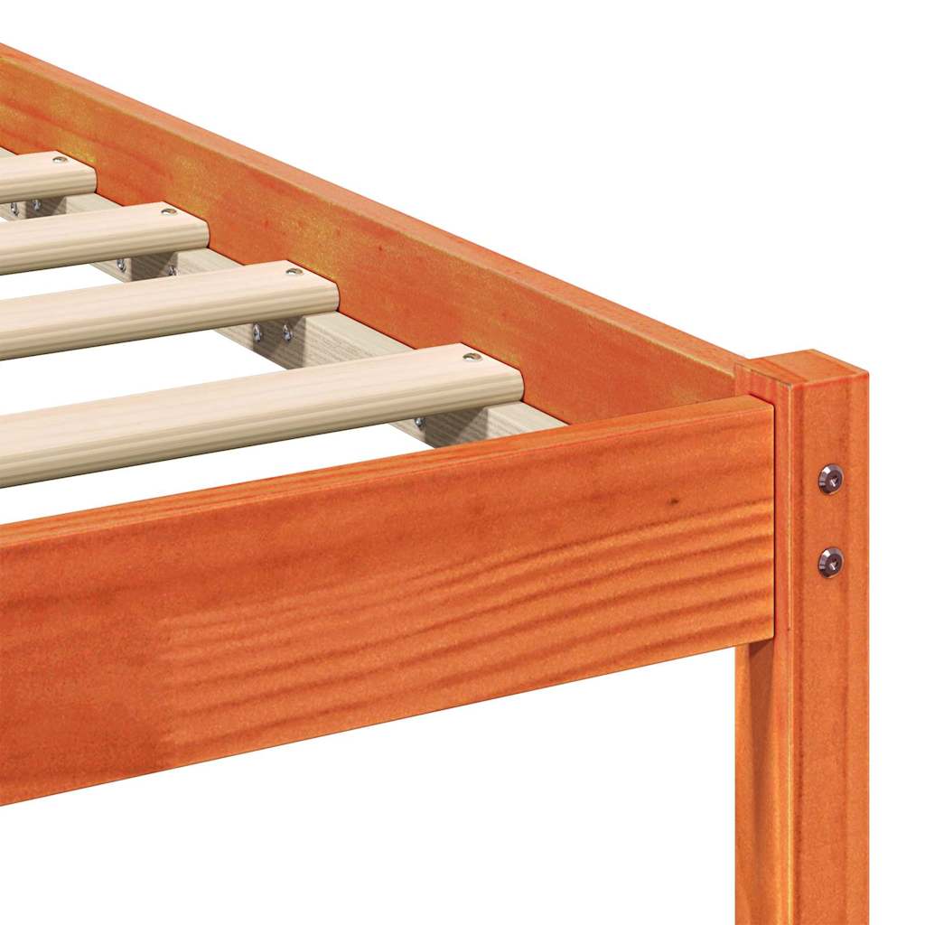 Estructura de cama con cabecera Marrón Madera de pino