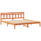 Estructura de cama con cabecera Marrón Madera de pino