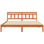 Estructura de cama con cabecera Marrón Madera de pino