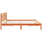 Estructura de cama con cabecera Marrón Madera de pino