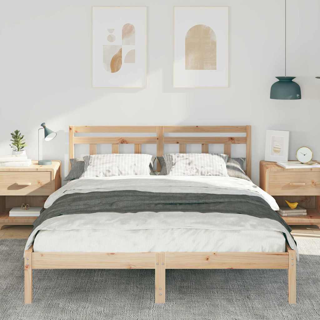 Estructura de cama Marrón 160 x 200 cm Madera de pino macizo
