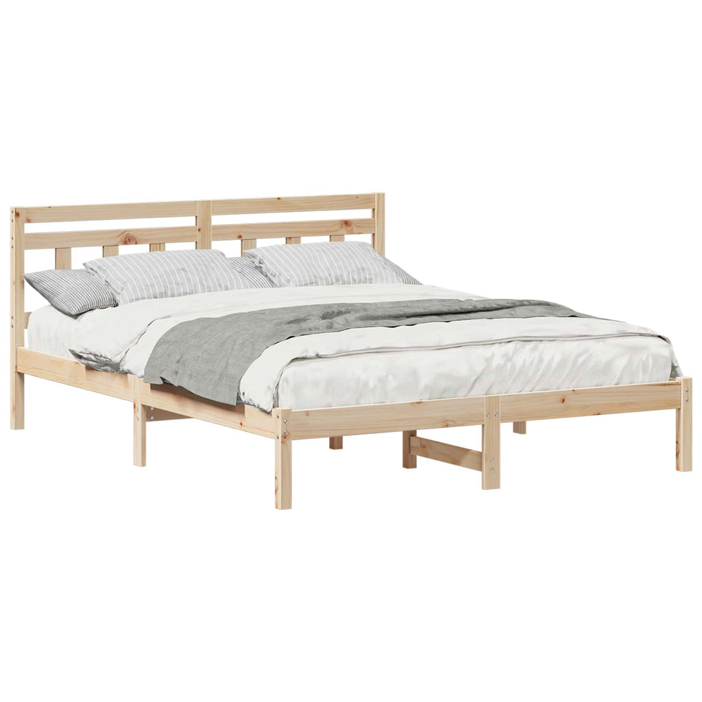 Estructura de cama Marrón 160 x 200 cm Madera de pino macizo