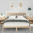 Estructura de cama Marrón 150 x 200 cm Madera de pino macizo