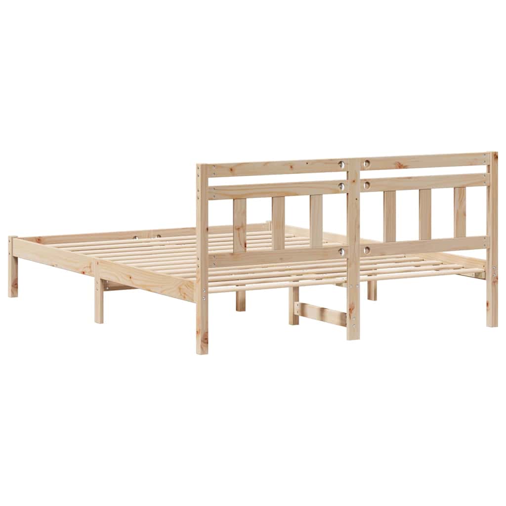 Estructura de cama Marrón 150 x 200 cm Madera de pino macizo