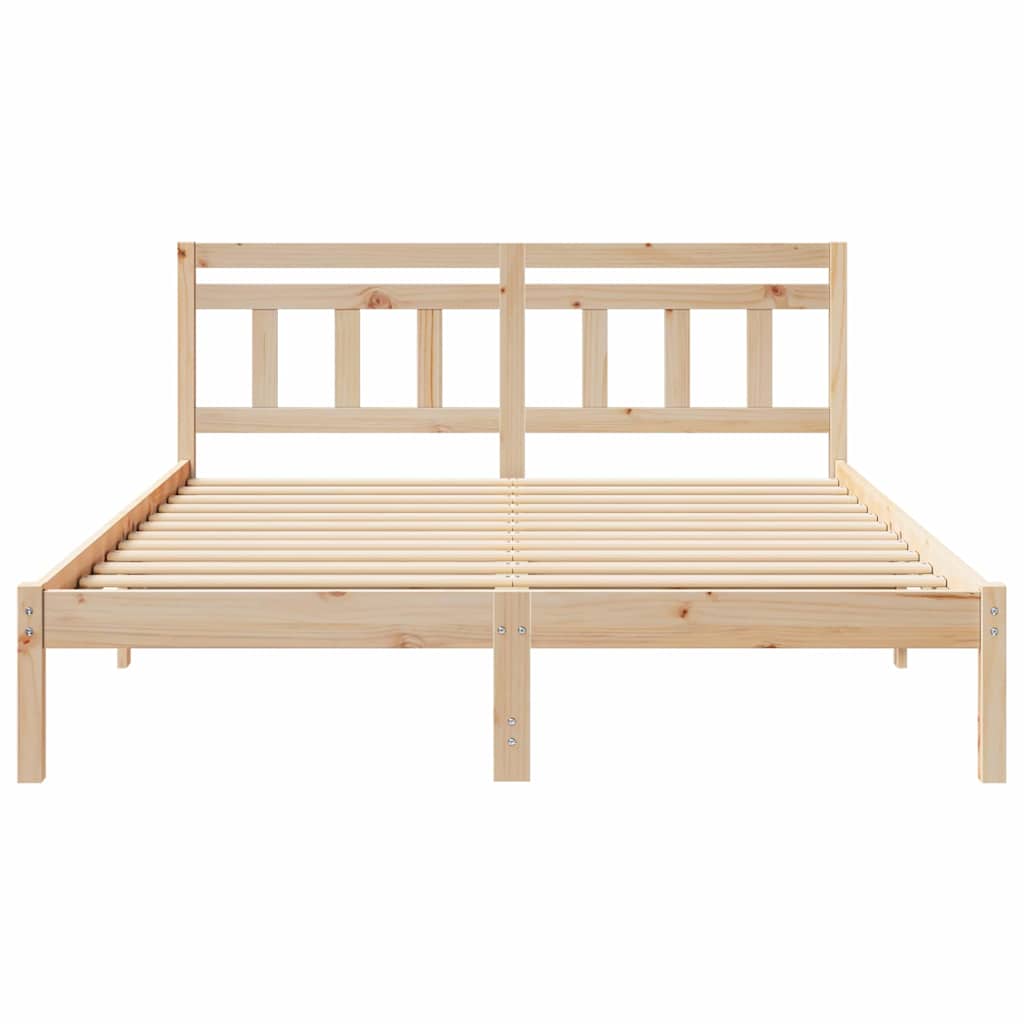 Estructura de cama Marrón 150 x 200 cm Madera de pino macizo