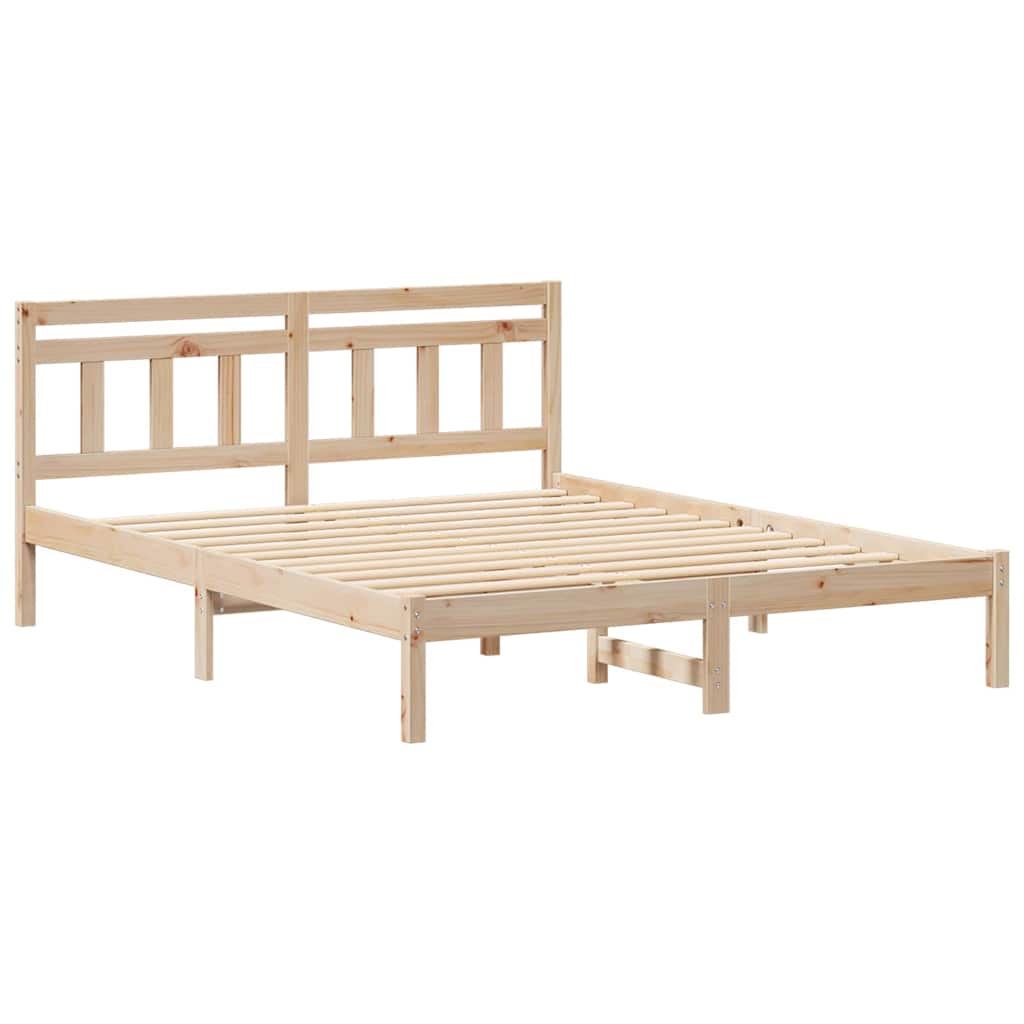 Estructura de cama Marrón 140 x 200 cm Madera de pino macizo