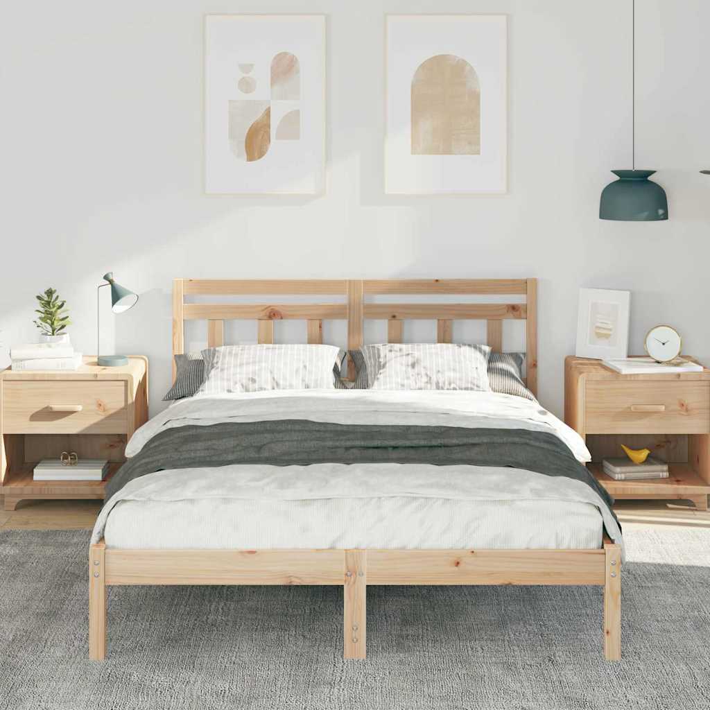 Estructura de cama Marrón 120 x 190 cm Madera de pino macizo