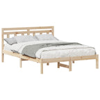 Estructura de cama Marrón 140 x 190 cm Madera de pino macizo