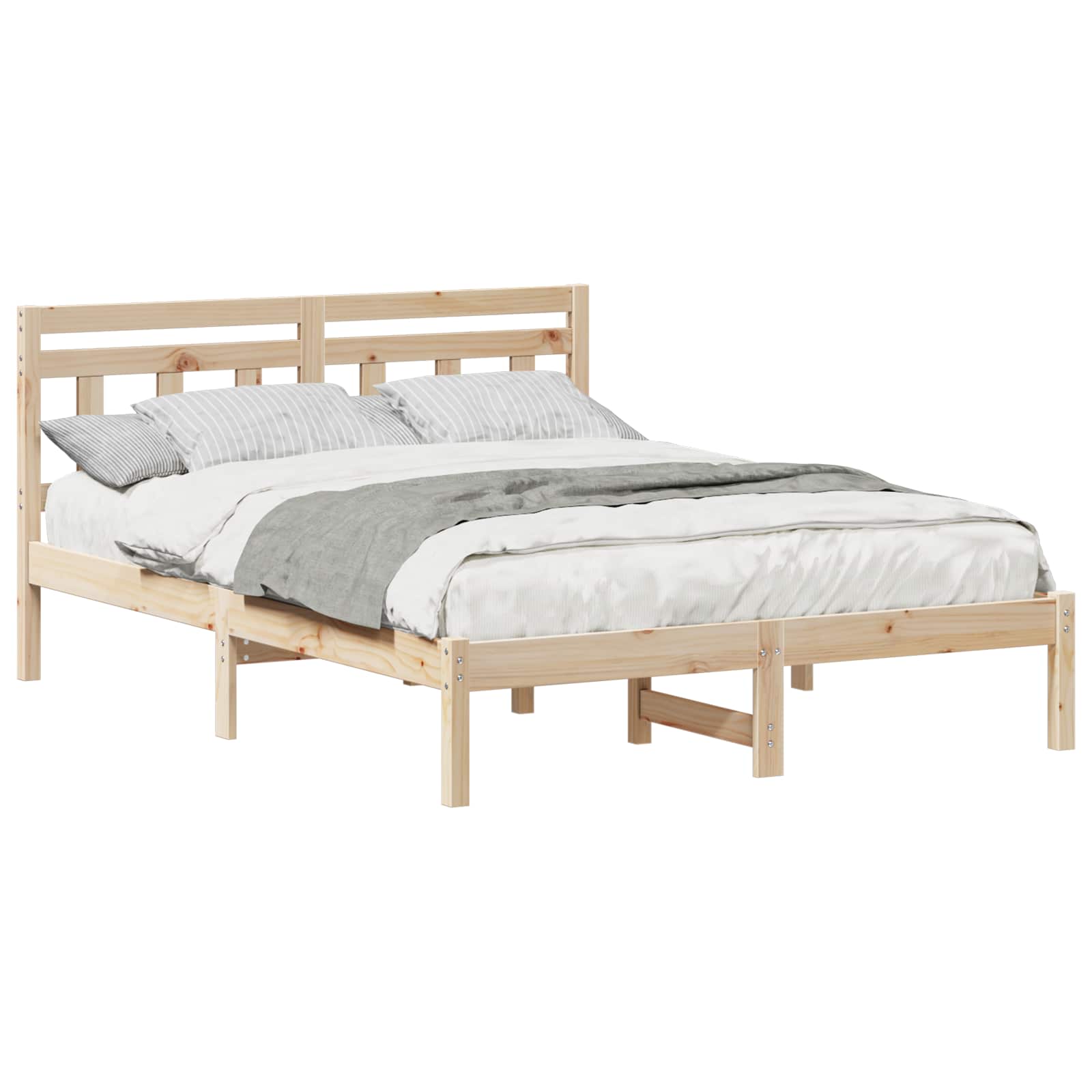 Estructura de cama Marrón 140 x 190 cm Madera de pino macizo