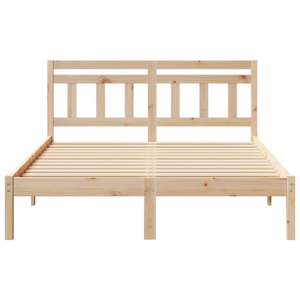 Estructura de cama Marrón 140 x 190 cm Madera de pino macizo