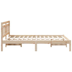 Estructura de cama Marrón 140 x 190 cm Madera de pino macizo