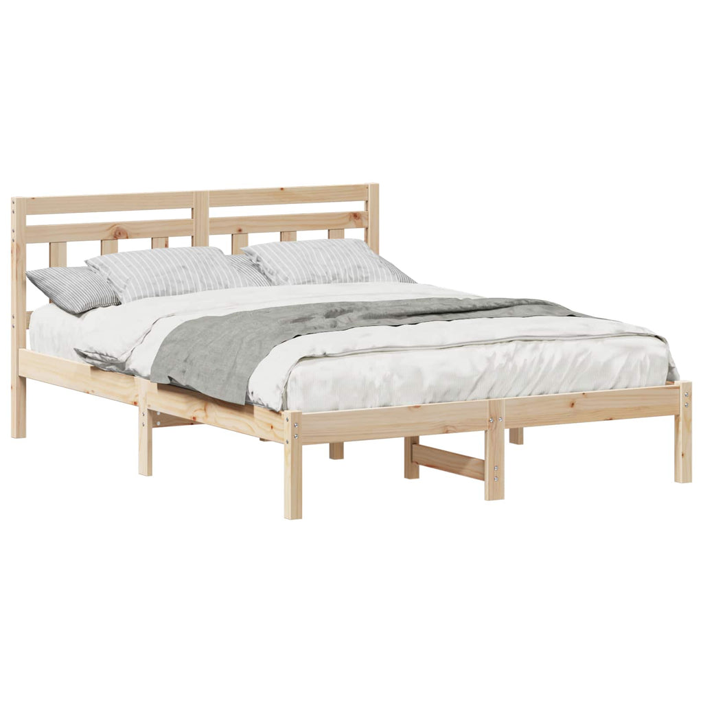 Estructura de cama Marrón 135 x 190 cm Madera de pino macizo