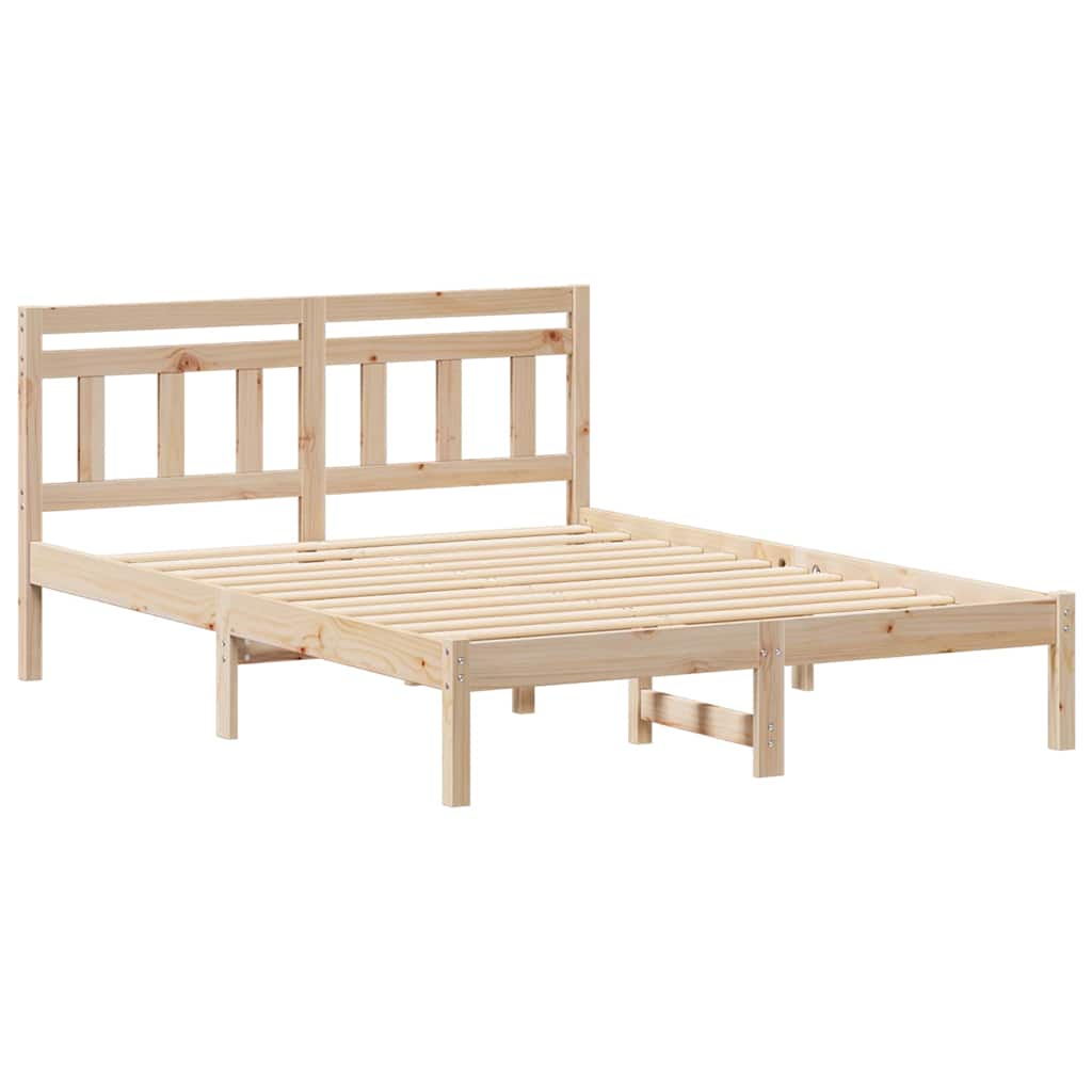 Estructura de cama Marrón 135 x 190 cm Madera de pino macizo