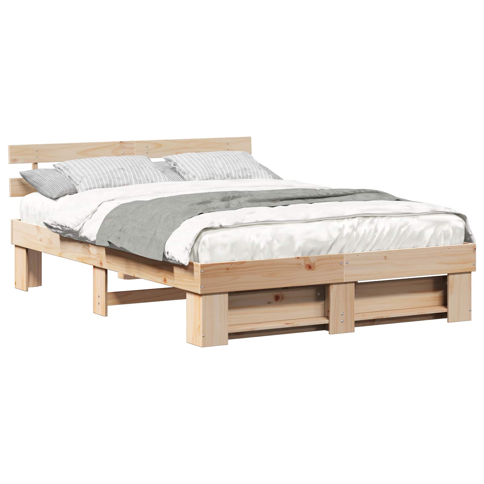 Estructura de cama Marrón 160 x 200 cm Madera de pino macizo